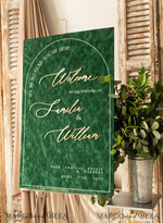 TABLE PLANS AND WEDDING WELCOME SIGNS plexi gold / velvet Luxury Velvet Green Wedding Welcome Sign, Golden Wedding Decor, Personalised Wedding Sign, Wedding Gift, Welcome Wedding Board, GV9