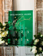 TABLE PLANS AND WEDDING WELCOME SIGNS plexi gold / velvet Emerald Green Plexi and Gold Modern velvet Seating Chart, 3d Elegant Find Your Seat - Seating Plan , Luxury Wedding Table Plan, Greenery Wedding Decoration19