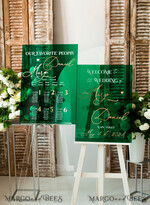 TABLE PLANS AND WEDDING WELCOME SIGNS plexi gold / velvet Emerald Green Plexi and Gold Modern velvet Seating Chart, 3d Elegant Find Your Seat - Seating Plan , Luxury Wedding Table Plan, Greenery Wedding Decoration19