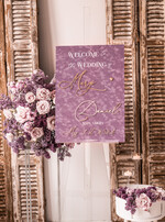 TABLE PLANS AND WEDDING WELCOME SIGNS plexi gold / velvet Velvet Mauve Wedding Welcome Sign,  Dusty Rose GoldenWedding Decor, Personalised Wedding Sign, Purple Welcome Wedding Board MvS18