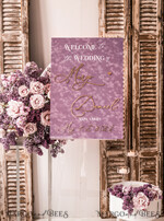 TABLE PLANS AND WEDDING WELCOME SIGNS plexi gold / velvet Velvet Mauve Wedding Welcome Sign,  Dusty Rose GoldenWedding Decor, Personalised Wedding Sign, Purple Welcome Wedding Board MvS18