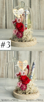 FRISCH VERHEIRATETES PAAR GESCHENKE Geldgeschenk zur Hochzeit Geschenkschachtel für Geld Geldgeschenk zur Hochzeit mit Strauß aus Trockenblumen personalisiert3