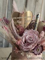 FRISCH VERHEIRATETES PAAR GESCHENKE Geldgeschenk zur Hochzeit Geschenkschachtel für Geld Geldgeschenk zur Hochzeit mit Strauß aus Trockenblumen personalisiert9