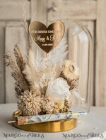 FRISCH VERHEIRATETES PAAR GESCHENKE Geldgeschenk zur Hochzeit Geschenkschachtel für Geld Geschenke zur Hochzeit mit Strauß aus Trockenblumen personalisiert.30