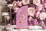 TABLE DECOR SIGNS Velvet table Numbers and Decor Mauve Velvet Table Number, Gold Acrylic Half Arch Table Sign, Dusty Rose Velvet Wedding Table Number with stand, Gold Plexi  Purple Table numbers MvS12