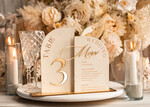 TABLE DECOR SIGNS Velvet table Numbers and Decor Acrylic Arch Table Number & dinner menu Combo, Velvet Ivory Acrylic gold Sign, Gold Ivory Plexi Velvet Table Numbers & Menu Combo Luxury Wedding Table Decor, Wedding Signage Golden mirror table numbers & Menu22