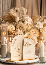 TABLE DECOR SIGNS Velvet table Numbers and Decor Acrylic Arch Table Number & dinner menu Combo, Velvet Ivory Acrylic gold Sign, Gold Ivory Plexi Velvet Table Numbers & Menu Combo Luxury Wedding Table Decor, Wedding Signage Golden mirror table numbers & Menu22