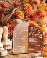 TISCHDEKORATIONSCHILDER   Samt Tischnummern und Dekoration Acrylbogen Dessertmenü, Terracotta gefrorenes Acryl Gold Candy Bar Schild, Herbstgold Plexi Tisch Dessertmenü Kombination Luxus Hochzeits Tischdekoration, Hochzeitsbeschilderung Goldenes Spiegel Candy Bar Menü16