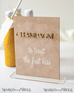 TABLE DECOR SIGNS Velvet table Numbers and Decor Luxury Velvet Champagne Table number with stand, Beige and Gold Wedding Table Decor, 3D Golden Letters Table Numbers, Velvet Wedding Signage, Wedding Toast Sign6