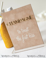 TABLE DECOR SIGNS Velvet table Numbers and Decor Luxury Velvet Champagne Table number with stand, Beige and Gold Wedding Table Decor, 3D Golden Letters Table Numbers, Velvet Wedding Signage, Wedding Toast Sign6