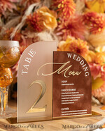 TABLE DECOR SIGNS Velvet table Numbers and Decor Acrylic Arch Table Number & wedding menu Combo, Rust & Frozen Acrylic gold Sign, Gold Plexi Table Numbers Terracotta Menu Combo Luxury Wedding Table Decor, Wedding Signage Golden mirror table numbers 11