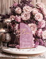 TABLE DECOR SIGNS Velvet table Numbers and Decor Acrylic Arch Bar Menu, gold Plexi Mauve Velvet Drink Bar Menu Sign with Stand, Dusty Rose Table Bar Menu, half Arched Wedding Table Decor, Purple drink Bar Menu 12