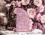 TABLE DECOR SIGNS Velvet table Numbers and Decor Acrylic Arch Bar Menu, gold Plexi Mauve Velvet Drink Bar Menu Sign with Stand, Dusty Rose Table Bar Menu, half Arched Wedding Table Decor, Purple drink Bar Menu 12