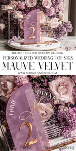 TABLE DECOR SIGNS Velvet table Numbers and Decor Mauve Acrylic Arched Table Numbers & Menu Set, Clear Acrylic & Dusty Rose Velvet Sign, Gold Table Numbers And Menu Combo, Purple golden Velvet Table Numbers16