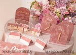 TABLE DECOR SIGNS Velvet table Numbers and Decor Arch Table Number, Luxury Blush Pink Velvet Arched Table numbers with acrylic stand, blush pink and Gold Wedding Table Decor, 3D Golden Letters, Wedding signage12