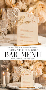 TABLE DECOR SIGNS Velvet table Numbers and Decor Acrylic Arch Bar Menu, gold Plexi Ivory Velvet Drink Bar Menu Sign with Stand, Beige Plexi Table Bar Menu Luxury Wedding Table Decor, Wedding Signage Ecru drink Bar Menu 9