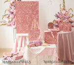 MENU & PROGRAMS velvet/gold Luxury Velvet Arch Menu with stand, blush pink and Gold Mirror Wedding Table Decor, Menu 3D Golden Letters and White Lettering, Pink menu with base, personalized wedding detail, glamour party decor10