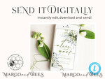TEMPLETT digital invitation SmartPhone Save the Date Editable Template, Greenery Save the Date Evite Template, personalised Digital Save the Date. Smartphone Electronic Save the Date4