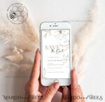 TEMPLETT digital invitation SmartPhone Save the Date Editable Template, Picture Save Dates Evite, Personalised Digital Boho Smartphone Electronic Save the Date, IVR555