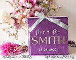  CARD BOXES velvet card boxes Gift Card Box & Cards well wishes Sign Set , Velvet Purple wedding wishing well money gift card box, Personalized Wedding Card Box, Luxury Card Box, Wedding Card Box with Lid, Wedding Money Box, Wedding Card Box12