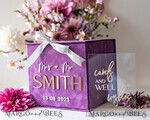  CARD BOXES velvet card boxes Gift Card Box & Cards well wishes Sign Set , Velvet Purple wedding wishing well money gift card box, Personalized Wedding Card Box, Luxury Card Box, Wedding Card Box with Lid, Wedding Money Box, Wedding Card Box12