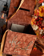KARTONBOXEN  
 Samtkartenboxen Terracotta Fall Card Box und Arch Acrylkarten & Geschenkschilder, Samt Rost Hochzeit Kartenbox mit Deckel, verbrannte Orange Hochzeitsgeldbox, Kupfer Hochzeitskartenbox Karten und Geschenke Arch Acrylschild Set18