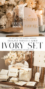  CARD BOXES velvet card boxes Velvet Set Card Box Guestbook & Sign, Wedding Card Box with Lid Instant Instax Guestbook, Beige Wedding Money Box Sing Guestbook Set, Nude Card Box with slot and cards and gift Arch acrylic sign set36