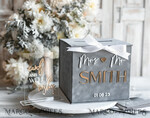 CARD BOXES velvet card boxes  Gift Card Box & Sign Set, Velvet grey wedding wishing well money gift card box, Personalized Wedding Card Box, Grey Luxury Card Box, Wedding Card Box with Lid, Grey Wedding Money Box, Wedding Card Box17