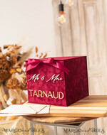  CARD BOXES velvet card boxes burgundy Card Box & arch acrylic sign , Maroon Wedding Card Box with Lid, Marsala Wedding Money Box, Wedding Card Box with slot  cards & gift Arch acrylic sign set27