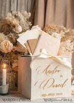 KARTONBOXEN  
 Samtkartenboxen Elfenbein Geschenkkartenbox & Karten Geschenke Schild Set, Samt Klassische Hochzeitswunschbrunnen Geldgeschenkkartenbox, Personalisierte Gold Plexi Hochzeitskartenbox, Luxuriöse Kartenbox, Hochzeitskartenbox mit Deckel, Hochzeitsgeldbox16