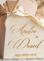 KARTONBOXEN  
 Samtkartenboxen Elfenbein Geschenkkartenbox & Karten Geschenke Schild Set, Samt Klassische Hochzeitswunschbrunnen Geldgeschenkkartenbox, Personalisierte Gold Plexi Hochzeitskartenbox, Luxuriöse Kartenbox, Hochzeitskartenbox mit Deckel, Hochzeitsgeldbox16