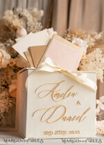 KARTONBOXEN  
 Samtkartenboxen Elfenbein Geschenkkartenbox & Karten Geschenke Schild Set, Samt Klassische Hochzeitswunschbrunnen Geldgeschenkkartenbox, Personalisierte Gold Plexi Hochzeitskartenbox, Luxuriöse Kartenbox, Hochzeitskartenbox mit Deckel, Hochzeitsgeldbox16