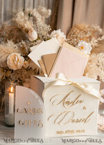 KARTONBOXEN  
 Samtkartenboxen Elfenbein Geschenkkartenbox & Karten Geschenke Schild Set, Samt Klassische Hochzeitswunschbrunnen Geldgeschenkkartenbox, Personalisierte Gold Plexi Hochzeitskartenbox, Luxuriöse Kartenbox, Hochzeitskartenbox mit Deckel, Hochzeitsgeldbox16