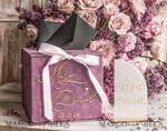  CARD BOXES velvet card boxes Mauve Velvet Gift Card Box & Cards Gifts Sign Set, Velvet Classic wedding wishing well money gift card box, Personalized Gold Box, MvS22