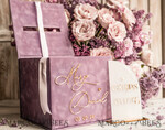  CARD BOXES velvet card boxes Mauve Velvet Gift Card Box & Cards Gifts Sign Set, Velvet Classic wedding wishing well money gift card box, Personalized Gold Box, MvS22