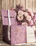  CARD BOXES velvet card boxes Mauve Velvet Gift Card Box & Cards Gifts Sign Set, Velvet Classic wedding wishing well money gift card box, Personalized Gold Box, MvS22