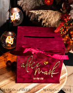  CARD BOXES velvet card boxes burgundy Card Box, Maroon Wedding Card Box with Lid, Marsala Wedding Money Box, Wedding Card Box with slot  13