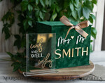  CARD BOXES velvet card boxes  Gift Card Box &  Sign Set , Velvet green wedding wishing well money gift card box, Personalized Wedding Card Box, Greenery Luxury Card Box, Wedding Card Box with Lid, Emerald Wedding Money Box, Garden Wedding Card Box11