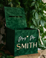  CARD BOXES velvet card boxes  Gift Card Box &  Sign Set , Velvet green wedding wishing well money gift card box, Personalized Wedding Card Box, Greenery Luxury Card Box, Wedding Card Box with Lid, Emerald Wedding Money Box, Garden Wedding Card Box11