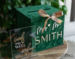  CARD BOXES velvet card boxes  Gift Card Box &  Sign Set , Velvet green wedding wishing well money gift card box, Personalized Wedding Card Box, Greenery Luxury Card Box, Wedding Card Box with Lid, Emerald Wedding Money Box, Garden Wedding Card Box11