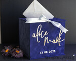  CARD BOXES velvet card boxes Gift Card Box & Cards well wishes Sign Set , Velvet Navy wedding wishing well money gift card box, Personalized Wedding Card Box, Luxury Card Box, Wedding Card Box with Lid, Wedding Money Box, Wedding Card Box8