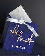  CARD BOXES velvet card boxes Gift Card Box & Cards well wishes Sign Set , Velvet Navy wedding wishing well money gift card box, Personalized Wedding Card Box, Luxury Card Box, Wedding Card Box with Lid, Wedding Money Box, Wedding Card Box8
