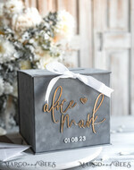  CARD BOXES velvet card boxes Gift Card Box, Velvet Grey wedding wishing well money gift card box, Personalized Wedding Card Box, Luxury Greenery Card Box, Wedding Grey and Gold Card Box with Lid, Wedding Money Box, Grey Green Wedding Card Box12