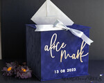  CARD BOXES velvet card boxes Gift Card Box & Cards, Velvet Navy Blue wedding wishing well money gift card box, Personalized Wedding Card Box, Luxury Card Box, Wedding Card Box with Lid, Wedding Money Box, Wedding Card Box5