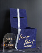  CARD BOXES velvet card boxes Gift Card Box & arch Sign Set , Velvet Navy wedding wishing well money gift card box, Personalized Wedding Card Box, Luxury Card Box, Wedding Card Box with Lid, Wedding Money Box, Wedding Card Box11