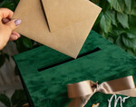  CARD BOXES velvet card boxes Gift Card Box, Velvet Green wedding wishing well money gift card box, Personalized Wedding Card Box, Luxury Greenery Card Box, Wedding Green and Gold Card Box with Lid, Wedding Money Box, Emerald Green Wedding Card Box4