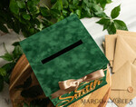 CARD BOXES velvet card boxes Gift Card Box, Velvet Green wedding wishing well money gift card box, Personalized Wedding Card Box, Luxury Greenery Card Box, Wedding Green and Gold Card Box with Lid, Wedding Money Box, Emerald Green Wedding Card Box10