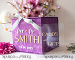  CARD BOXES velvet card boxes Gift Card Box & Cards cards & Gifts Sign Set , Velvet Purple wedding wishing well money gift card box, Personalized Wedding Card Box, Luxury Card Box, Wedding Card Box with Lid, Wedding Money Box, Wedding Card Box13