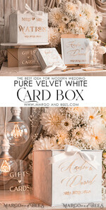  CARD BOXES velvet card boxes Pure White Gift Card Box & Cards Gifts Sign Set, Velvet Classic wedding wishing well money gift card box, Personalized Gold White Wedding Card Box, Luxury Card Box, Wedding Card Box with Lid, Wedding Money Box20