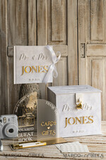  CARD BOXES velvet card boxes White gold Velvet Set Card Box with lock & Polaroid Guestbook & Cards gifts Sign and instax instruction sign combo and pens set, Wedding Card Box with Lid Instant Instax Guestbook Wedding Money Box Sing Guestbook Set54